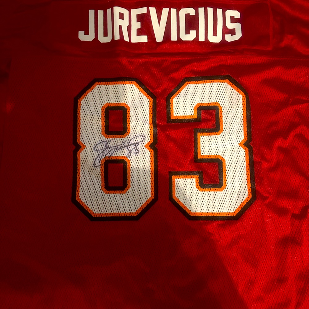 Jurevicius Buccaneers #83 autograph on field Jersey